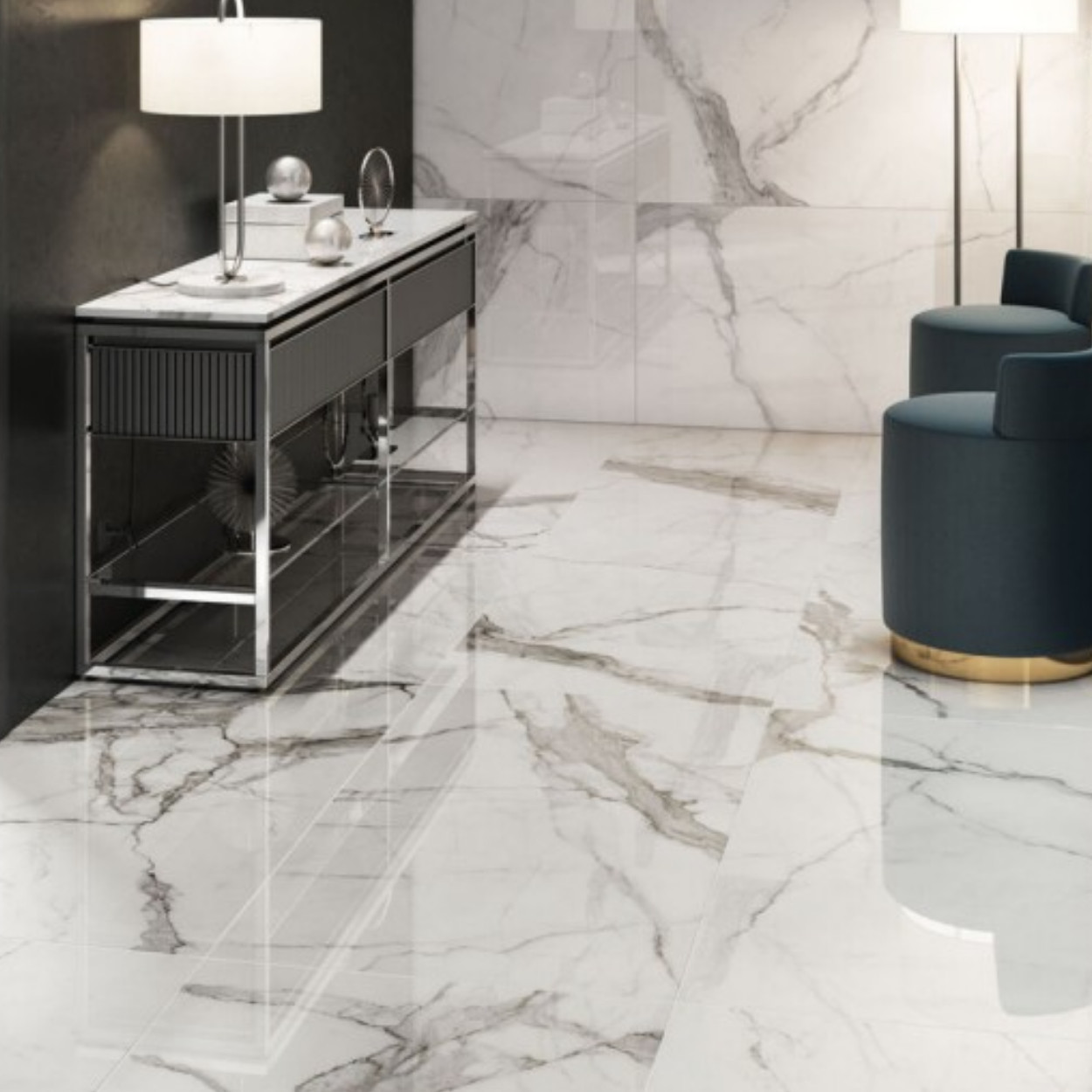 Cifre Ceramica Statuario glans Tegel 40x120cm